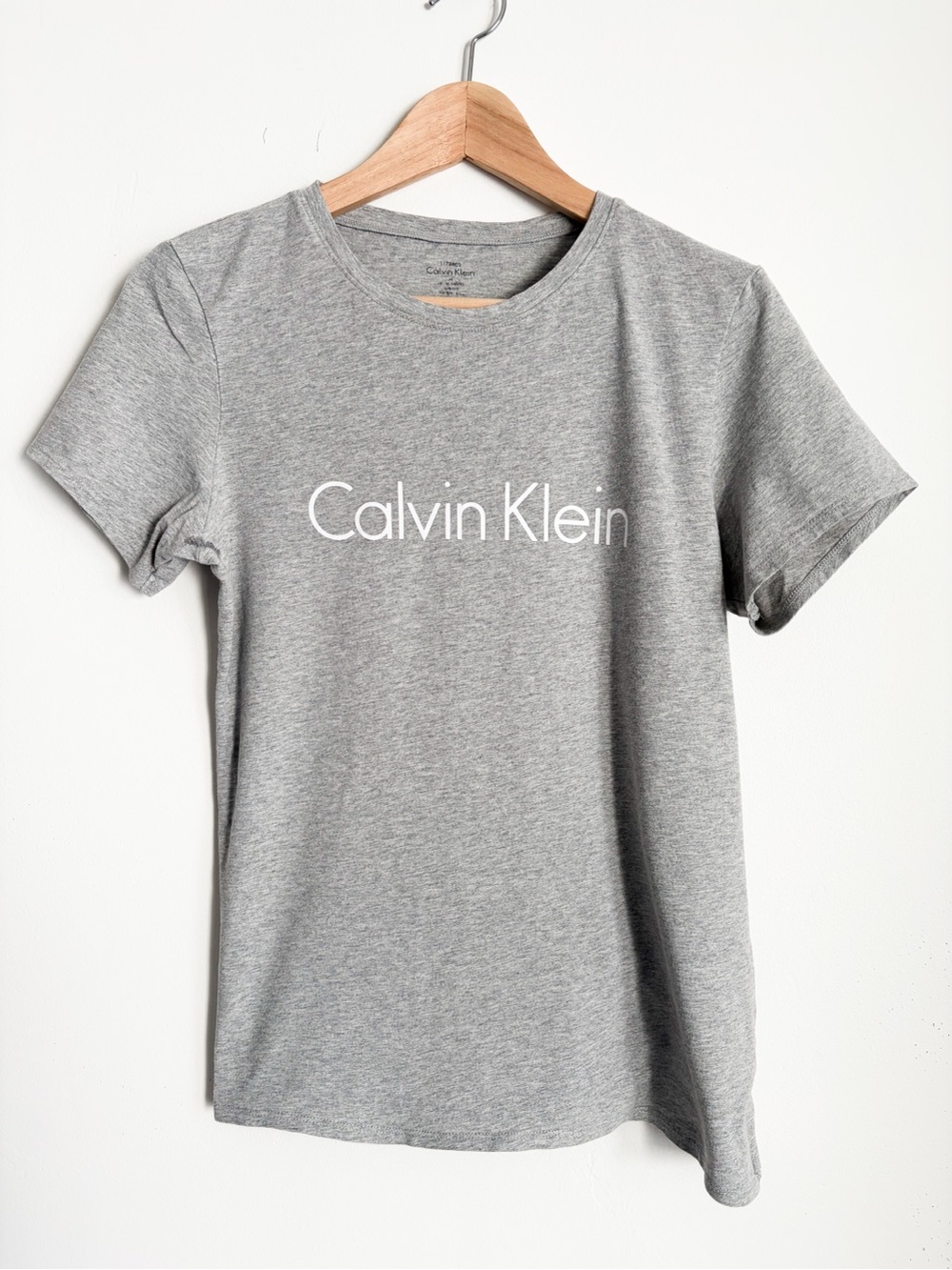 Calvin Klein Grey Short Sleeve Logo T-Shirt - Size M